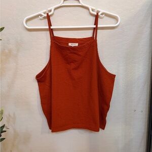 Madewell Rust Orange Textured Waffle Knit Camisole